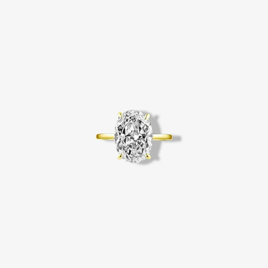Hailey Bieber Engagement Ring, Oval Cut Ring, 6 Carats, Gold - MargalitRings