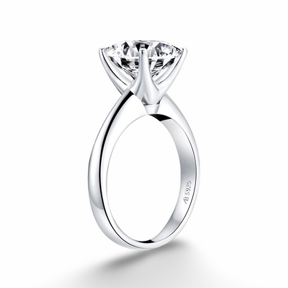 Cushion Cut Engagement Ring, 3 Carats, Sterling Silver