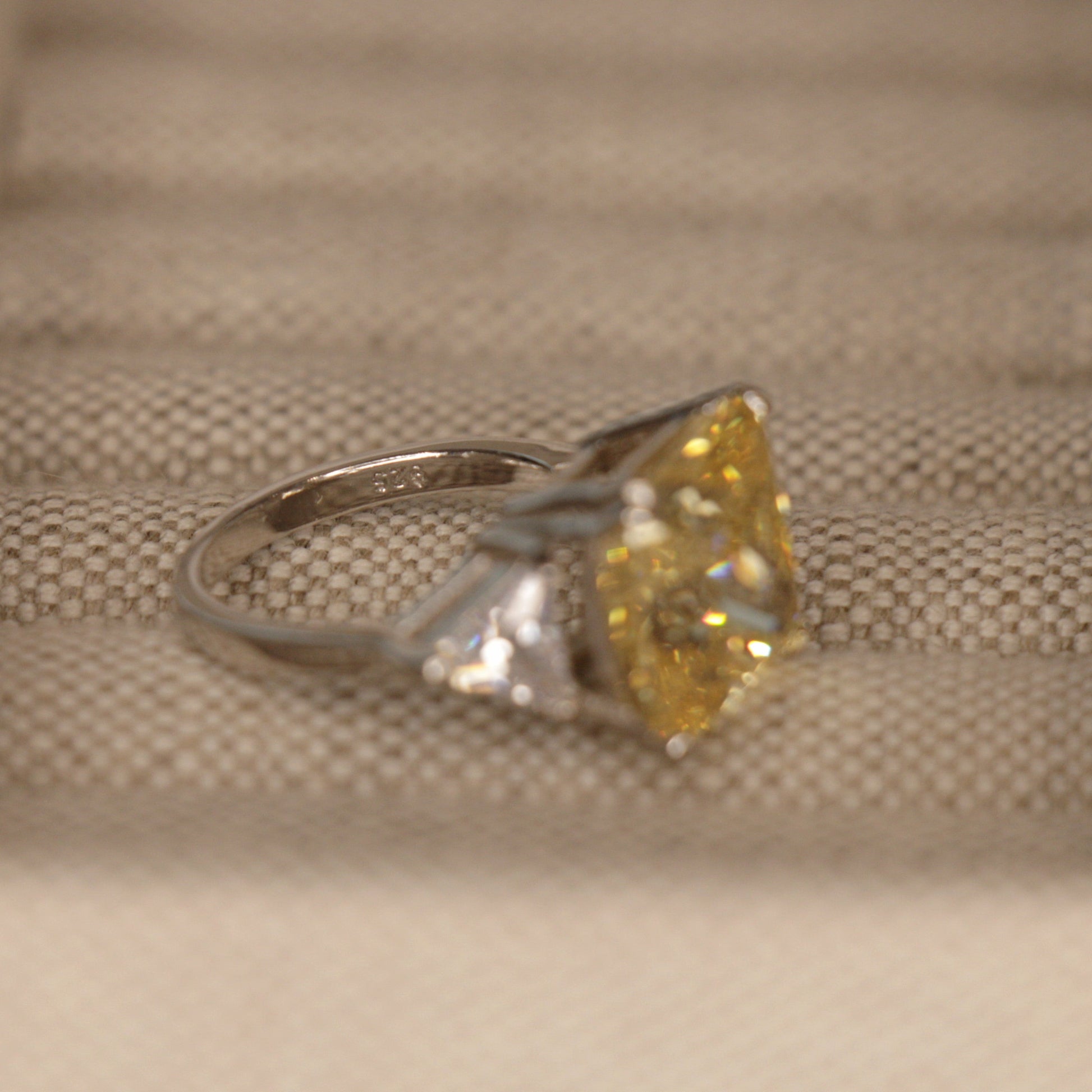 anna kournikova, princess cut fancy yellow engagement ring, wolf of wall street engagement ring