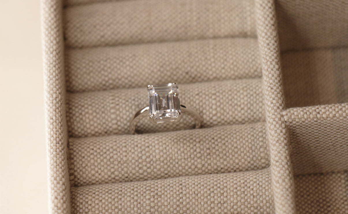 Sofia Richie Grainge 4 Carat Emerald Cut Diamond Engagement Ring Dupe