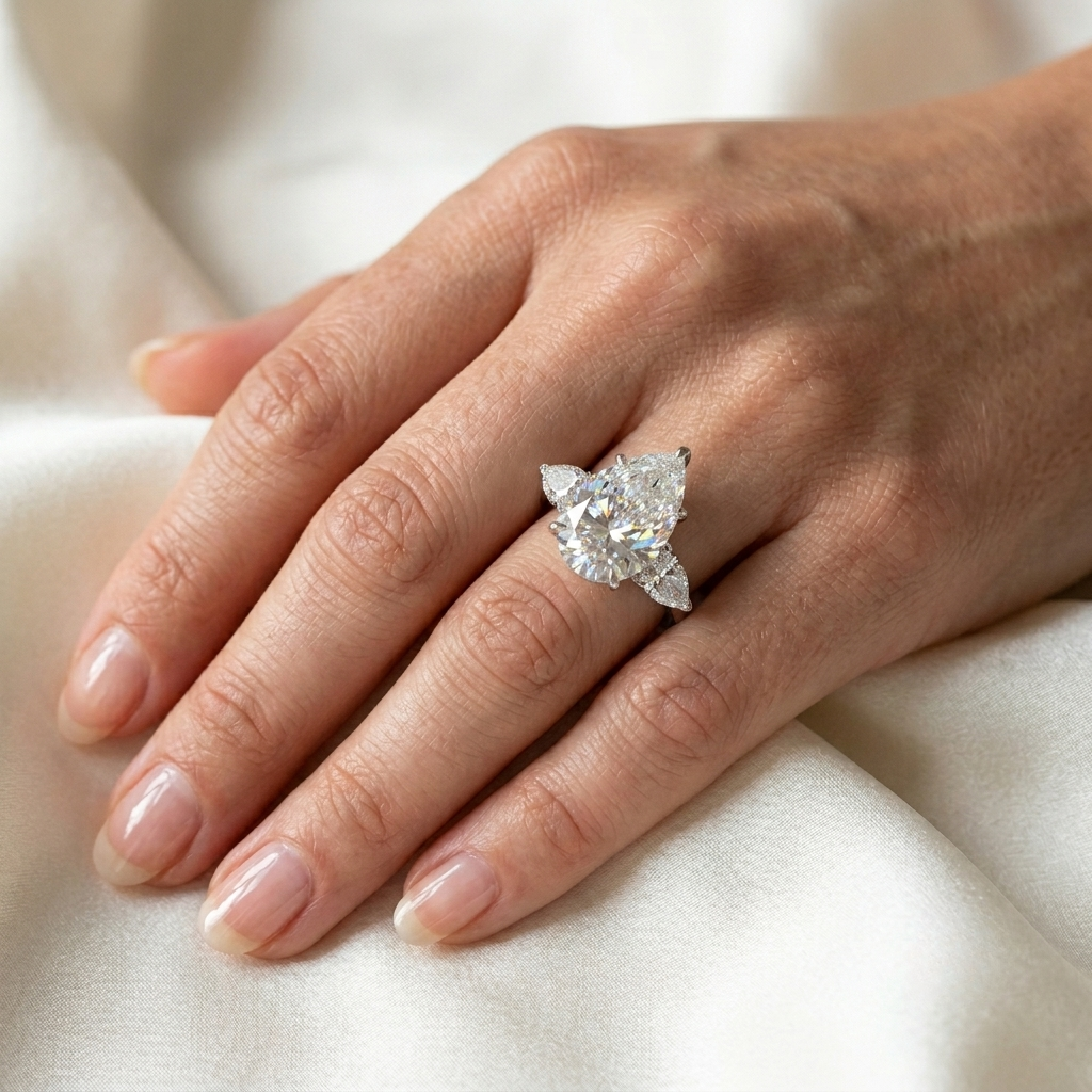 Jessica Simpson, Pear Shape Engagement Ring, 5.75 Carats