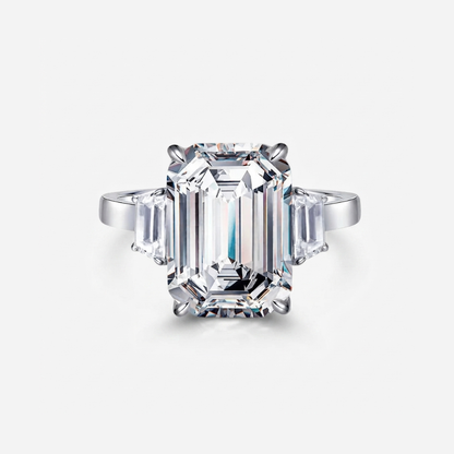 This stunning 10 carat emerald cut engagement ring is inspired by the stunning engagement ring given to Kim Kardashian by Kris Humphries in 2011.