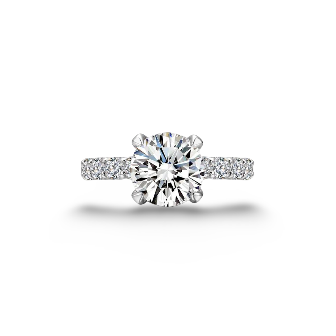 Cushion Cut Engagement Ring, 5 Carats, Halo, Silver