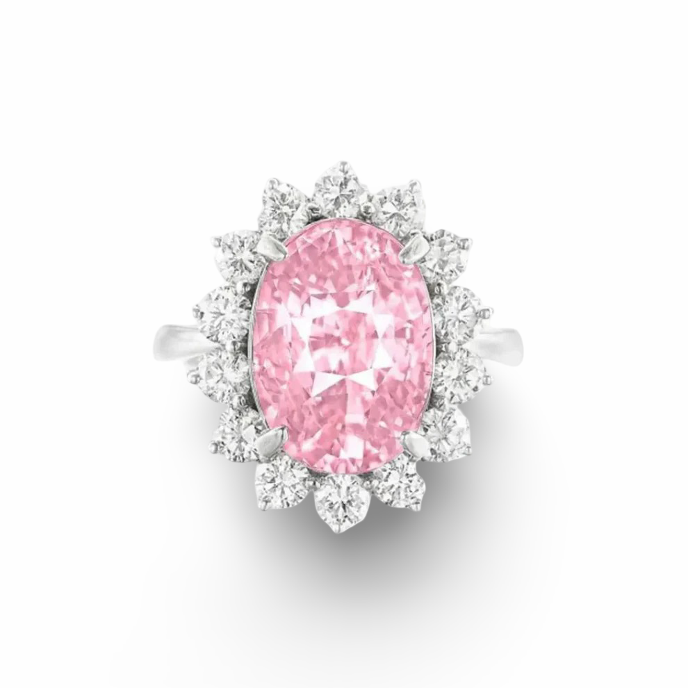 Lady Gaga's Engagement Ring, Pink Oval Sapphire, 6 Carats