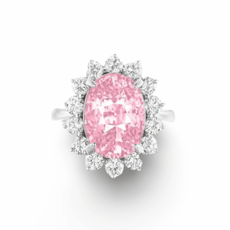Lady Gaga Engagement Ring, Lady Gaga, Pink Oval Sapphire, 6 Carats