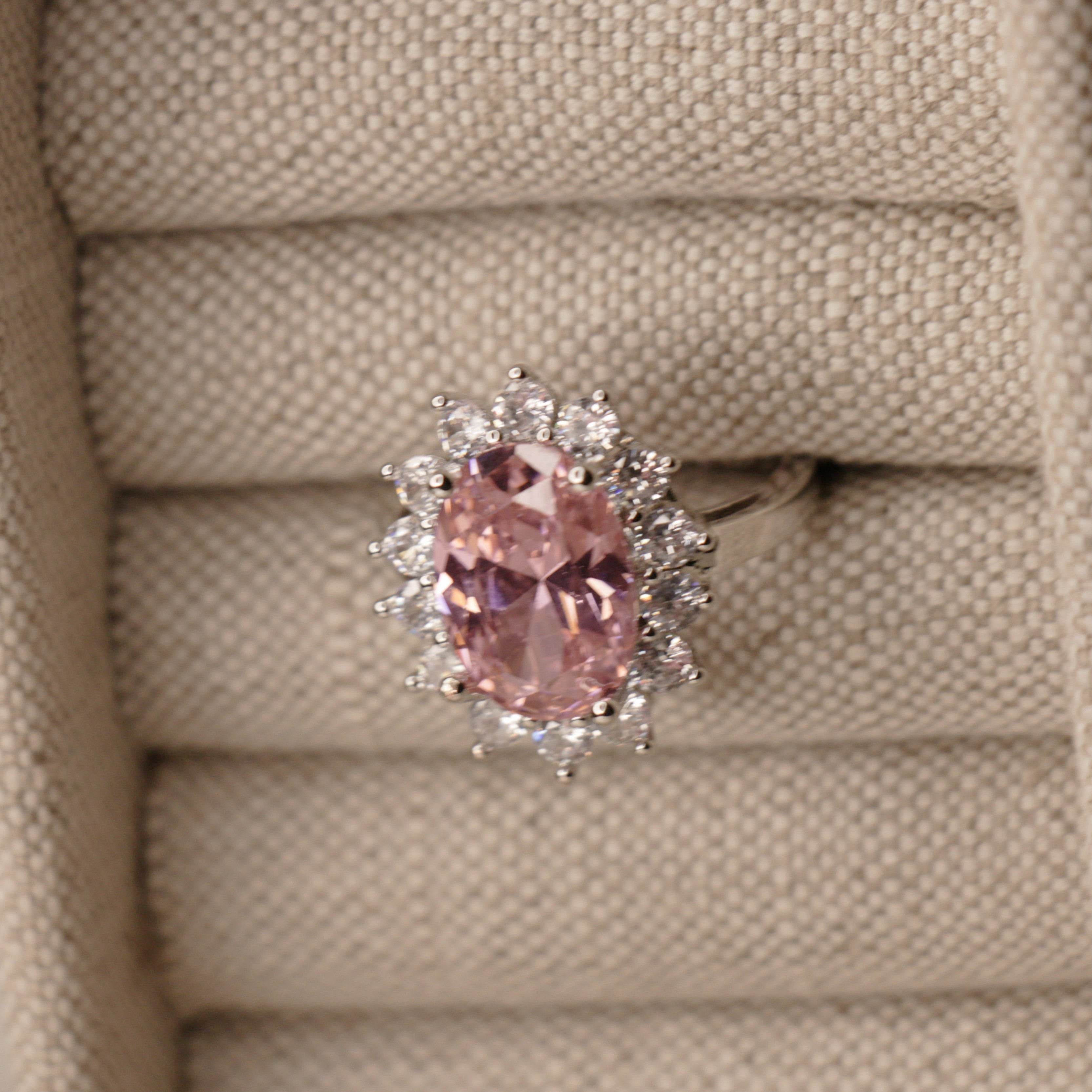 Lady Gaga Engagement Ring Pink Diamond Oval Sapphire 6 Carats Halo