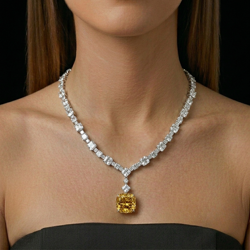 Red Carpet, Lady Gaga Yellow Diamond Necklace
