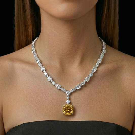 Red Carpet, Lady Gaga Yellow Diamond Necklace
