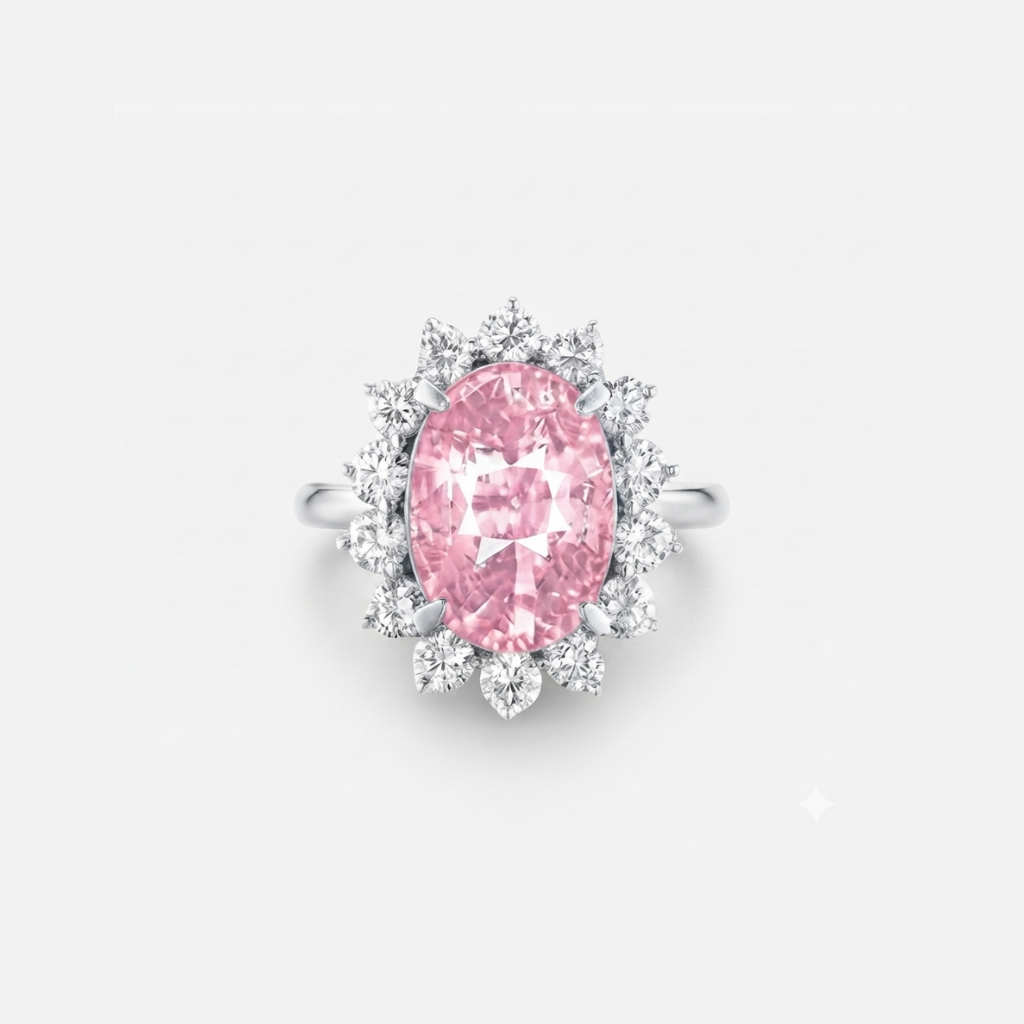 Lady Gaga's Engagement Ring, Pink Oval Sapphire, 6 Carats