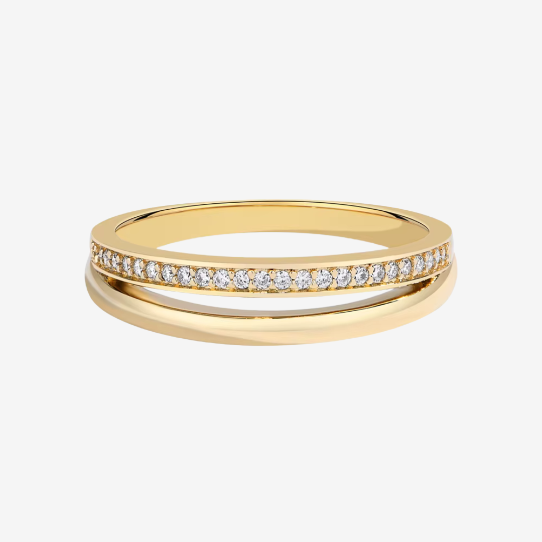 Double Band Stackable Wedding Band in Gold by Margalit