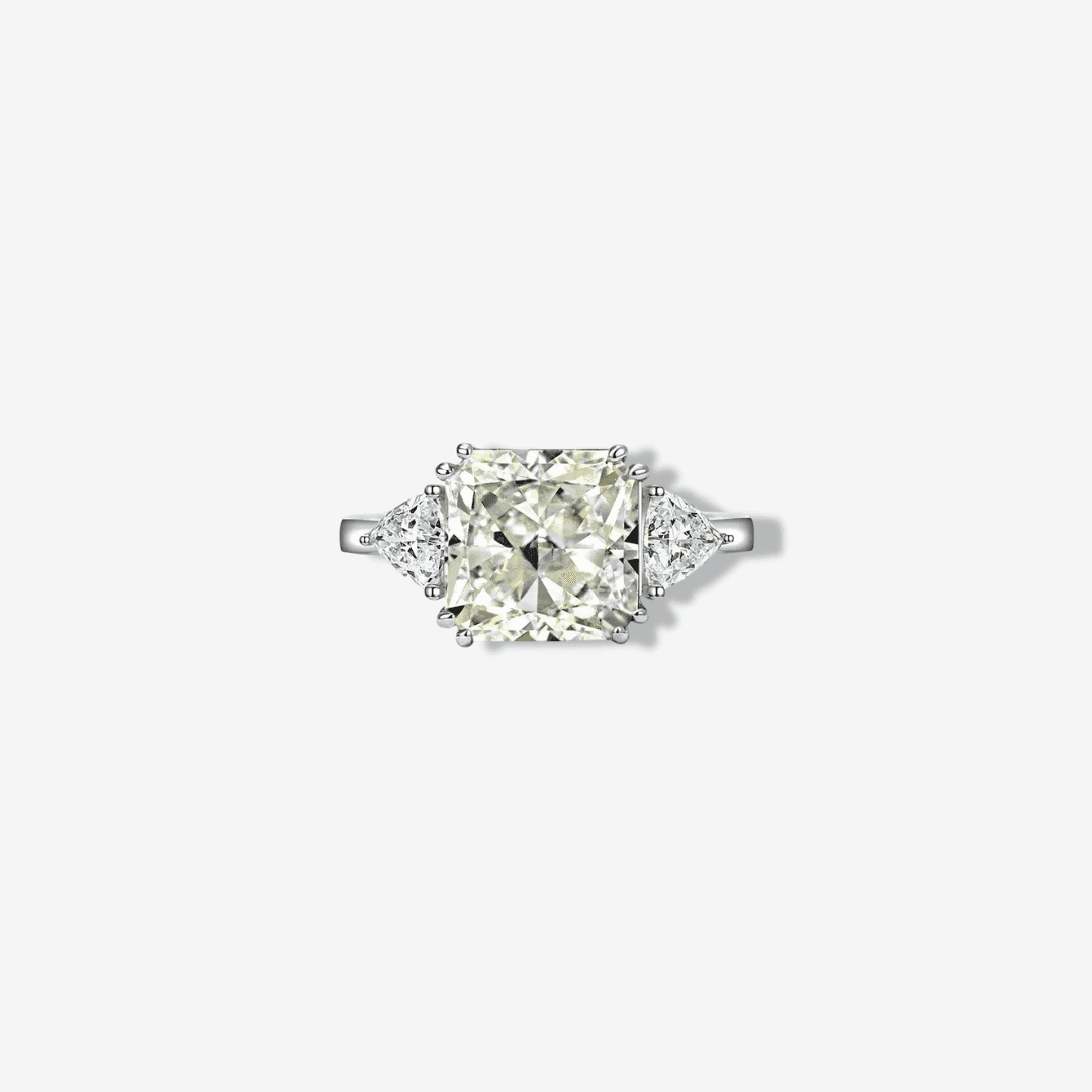 3 Carat, Light Yellow Diamond, Princess Cut, Cocktail Ring - Margalit Rings