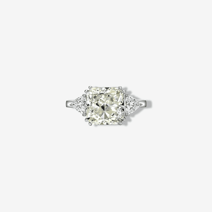 3 Carat, Light Yellow Diamond, Princess Cut, Cocktail Ring - Margalit Rings