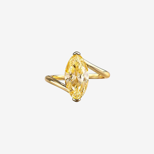 Marquise Cut Engagement Ring, 3 Carats, Yellow Gold