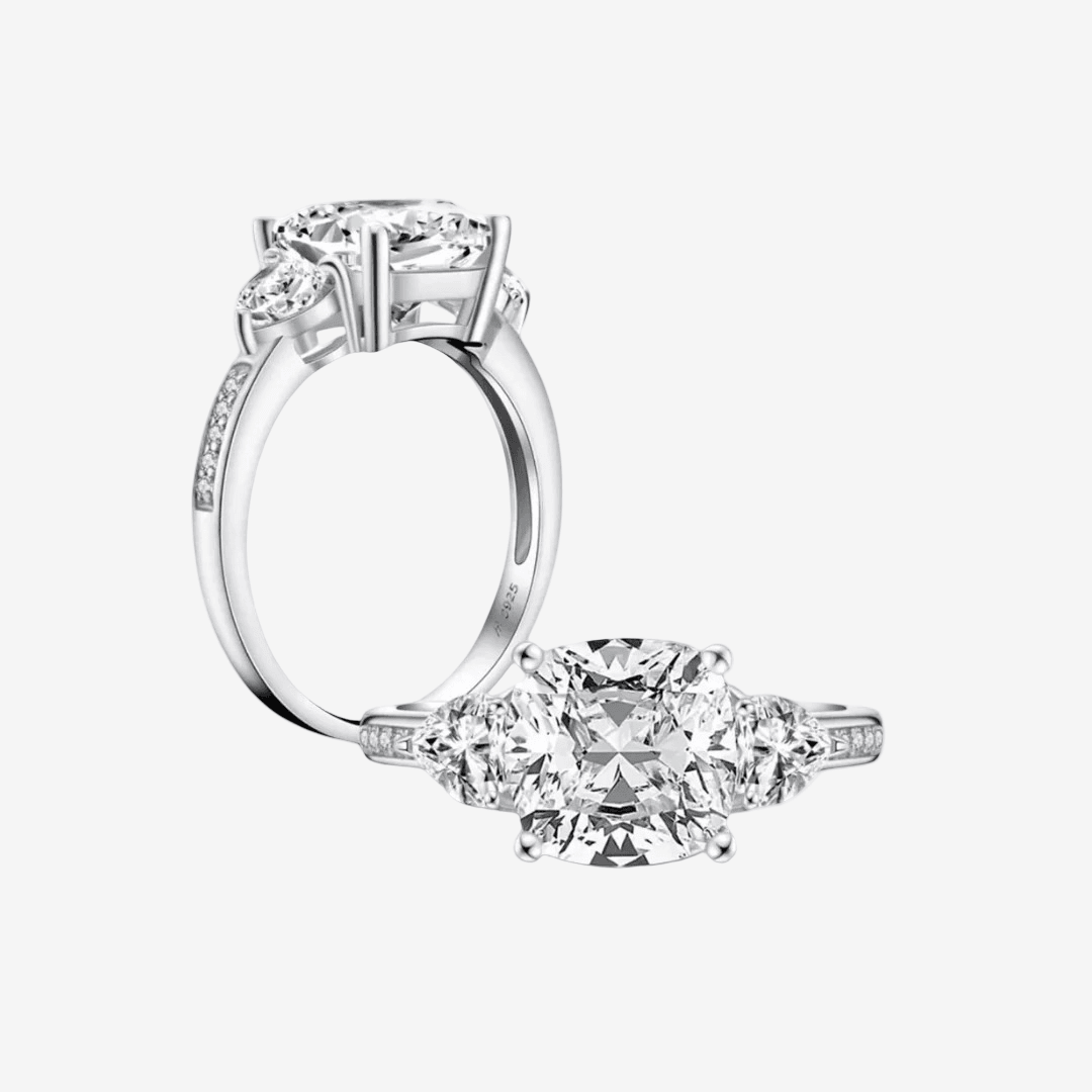 Cushion Cut Engagement Ring, 5 Carats, Demi Channel Set - MargalitRings