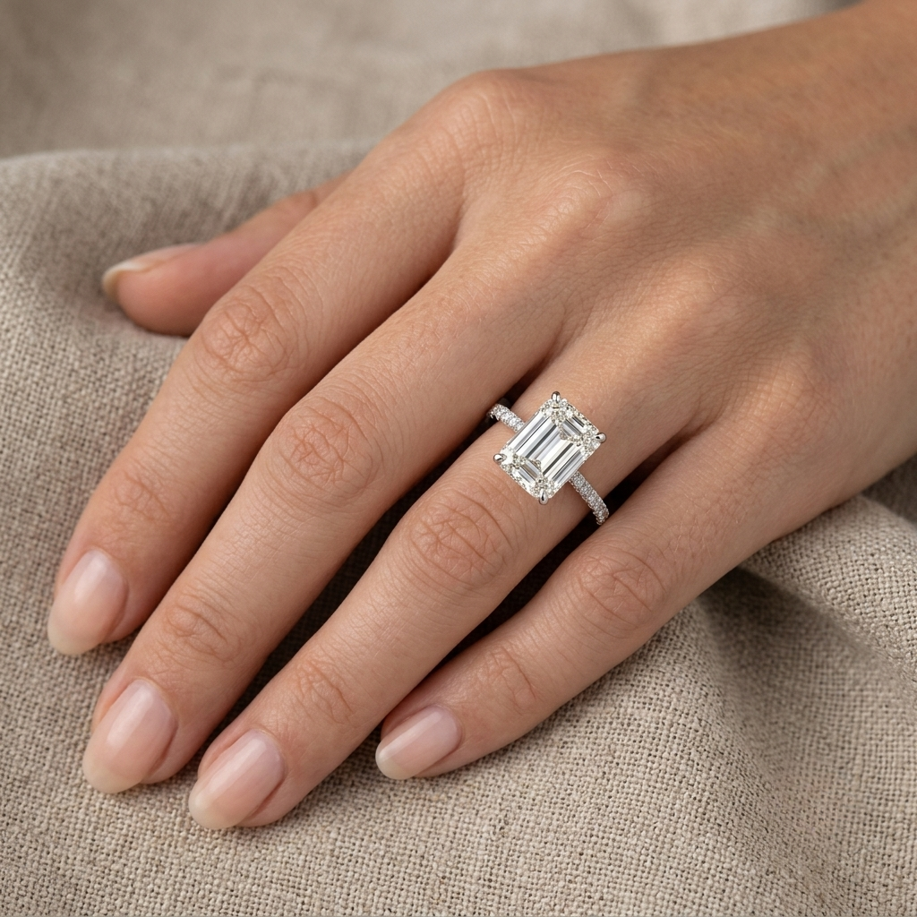 Nicola Peltz, Emerald Cut Engagement Ring, 5 Carats