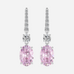 Our beautiful oval cut, waterdrop, chandelier Wedding Earrings by Margalit Rings - pink