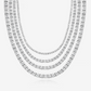 Our exceptional moissanite tennis necklace in 925 Sterling Silver is an exceptional piece to wear everyday or on special occasions with eveningwear and gowns