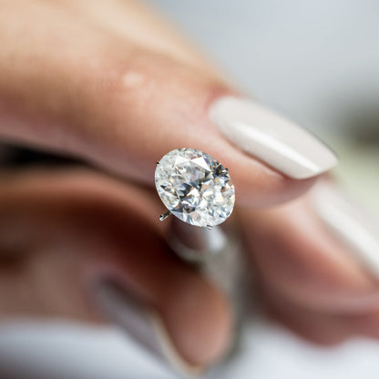 Oval Cut, 2.5 Carat, Sterling Silver, Bridal, Wedding Day Studs
