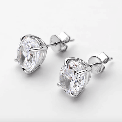 Oval Cut, 2.5 Carat, Sterling Silver, Bridal, Wedding Day Studs - Margali tRings