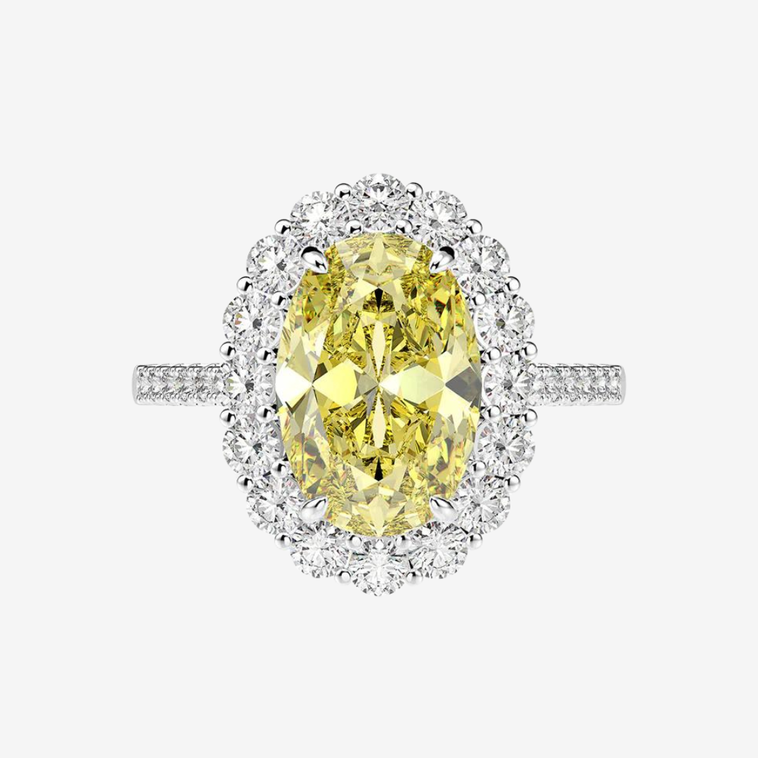 Oval Cut, Cocktail Ring For Her, Fancy Yellow, 5 Carat Ring