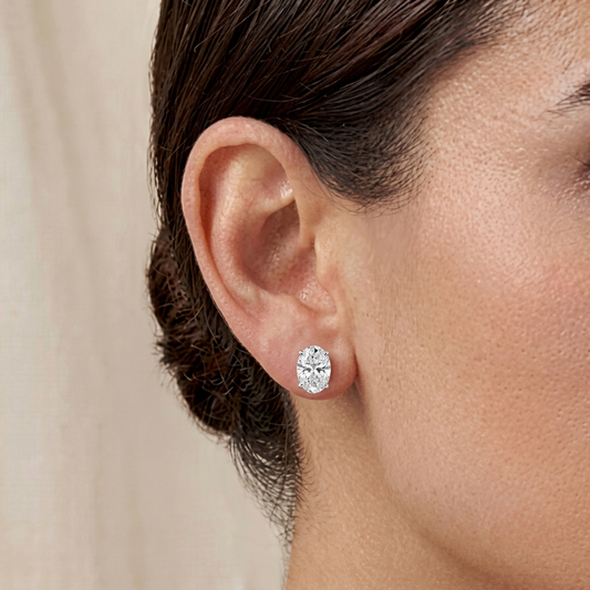 Oval Cut Earrings Sterling Silver
