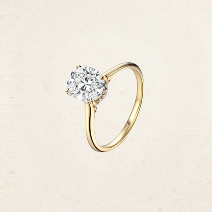 Oval Cut Engagement Ring, 2 Carats, 14k Yellow Gold