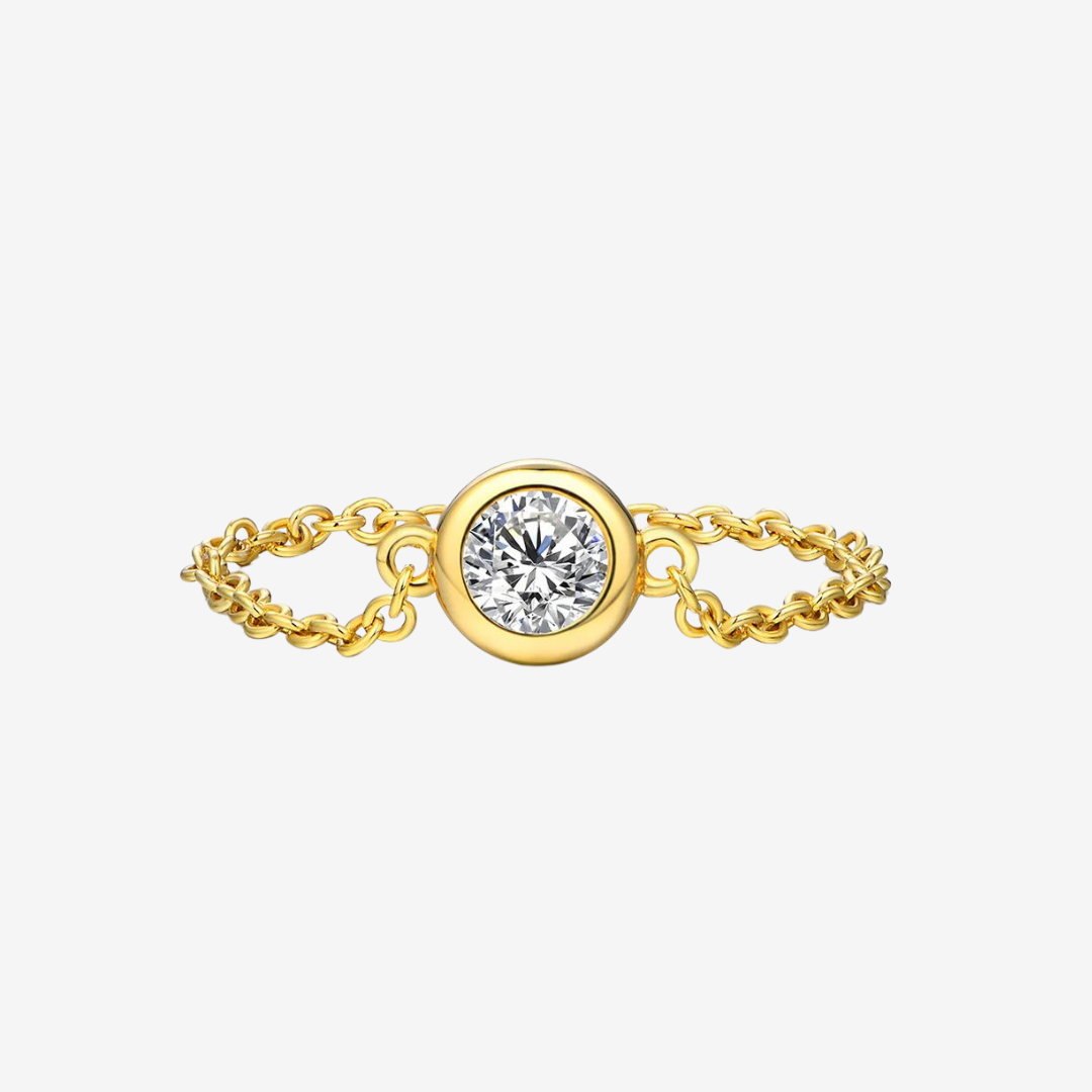 Bezel Set Solitaire Ring, Yellow Gold