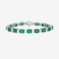 Emerald Green & Diamond Tennis Bracelet