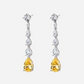Pear Cut, waterdrop, chandelier Wedding Earrings by Margalit Rings