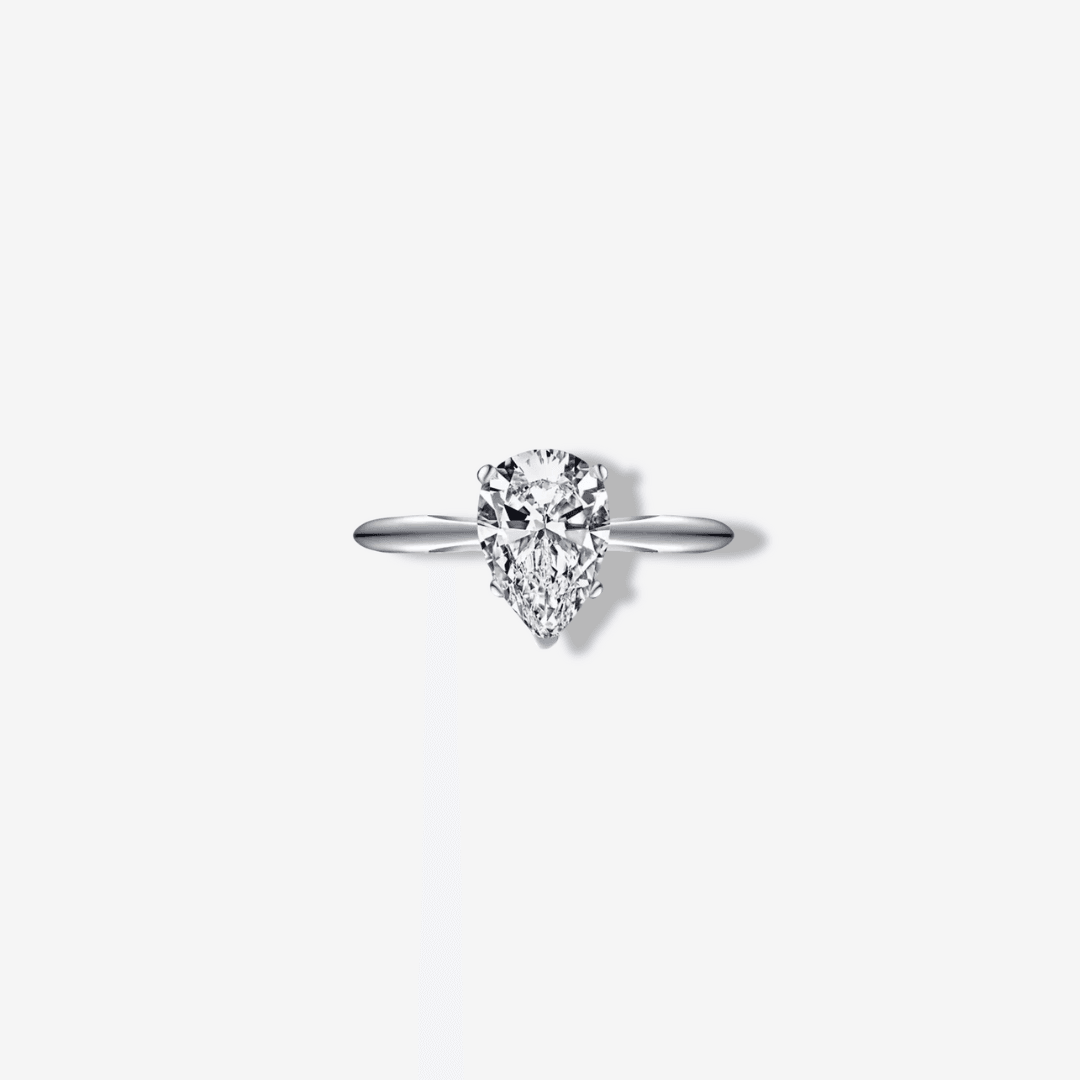 Pear Shape Engagement Ring, 2 Carats, Sterling Silver - MargalitRings