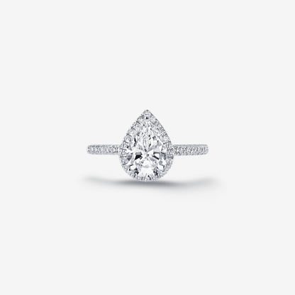 Pear Shape Halo Engagement Ring, 2 Carats - MargalitRings