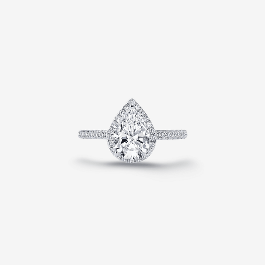 Pear Shape Halo Engagement Ring, 2 Carats - MargalitRings