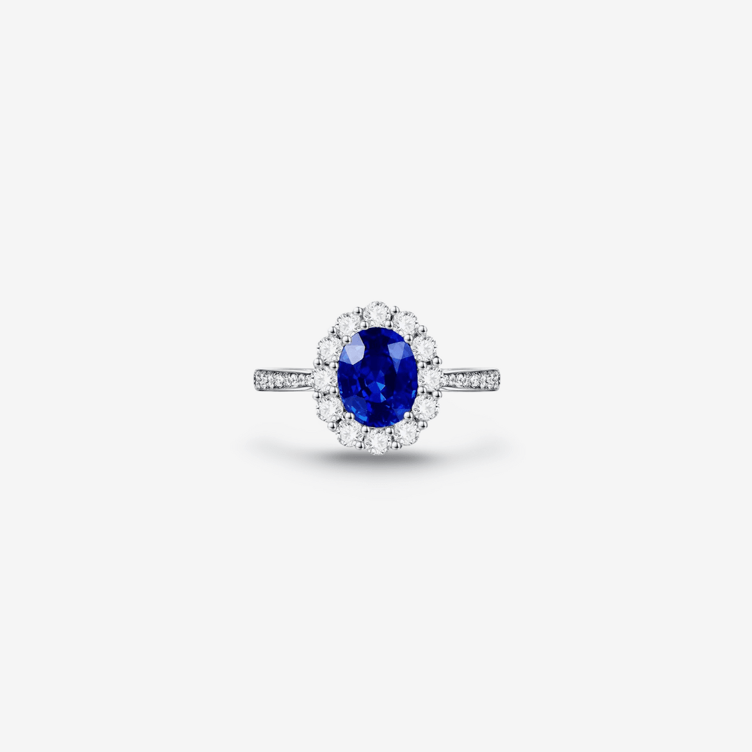 Princess Diana Engagement ring blue sapphire sterling silver 
