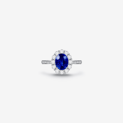 Princess Diana Engagement ring blue sapphire sterling silver 