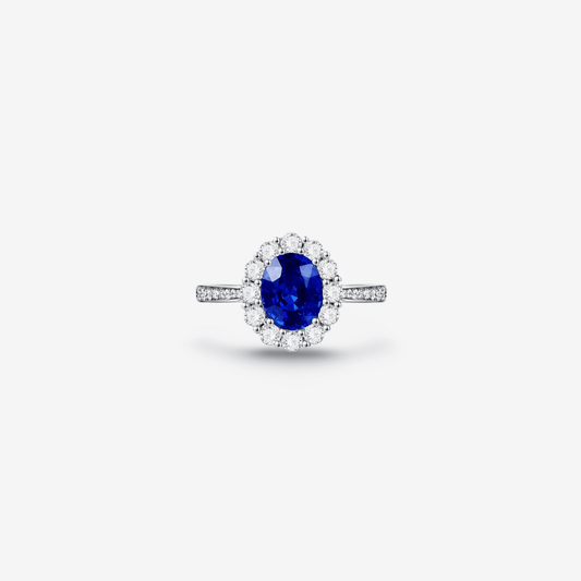 Princess Diana Engagement ring blue sapphire sterling silver 