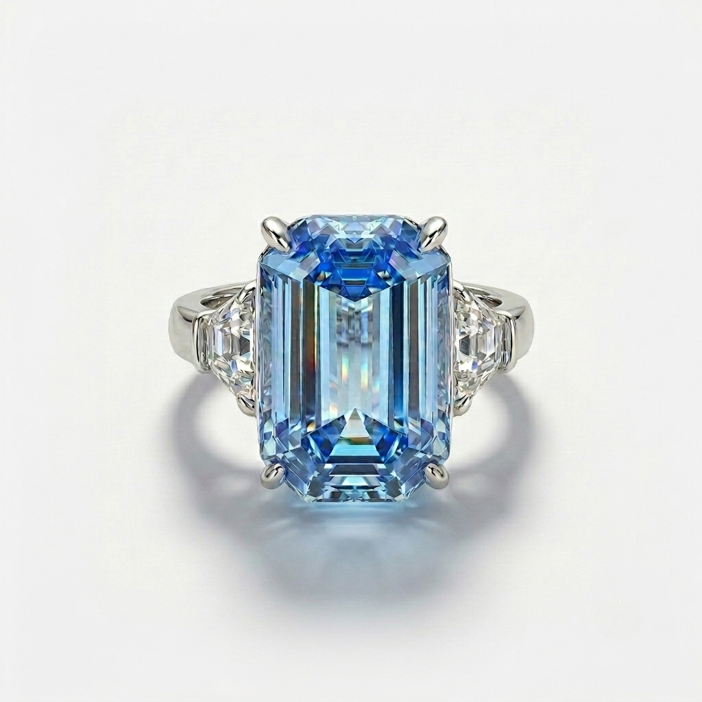Princess Diana Aquamarine ring, Emerald Cut, 16 Carat, Cocktail Ring