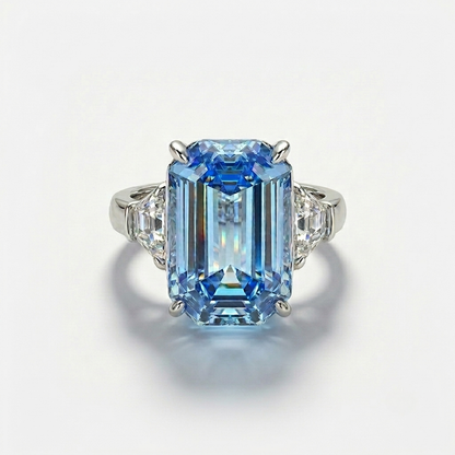 Princess Diana Aquamarine ring, Emerald Cut, 16 Carat, Cocktail Ring