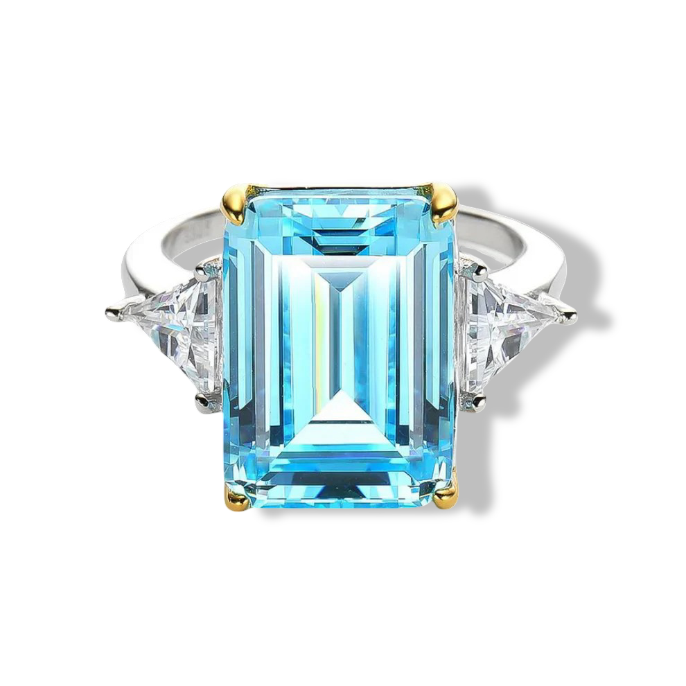 Princess Diana's Aquamarine Ring, 8.48 Carat, Emerald Cut
