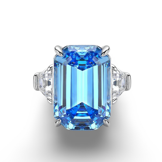 Princess Diana's Aquamarine ring, Emerald Cut, 16 Carat, Cocktail Ring