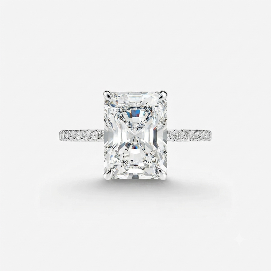 Radiant Cut Engagement Ring, 5 Carats - MargalitRings