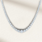 Graduated Riviera Necklace with Round Cut Lab Made Diamond Simulants in Sterling Silver – Bridal Jewelry by Margalit Rings

