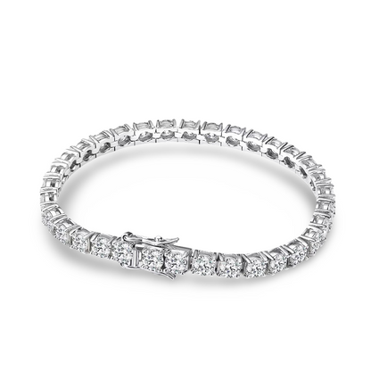 Moissanite Round, Tennis Bracelet, Sterling Silver