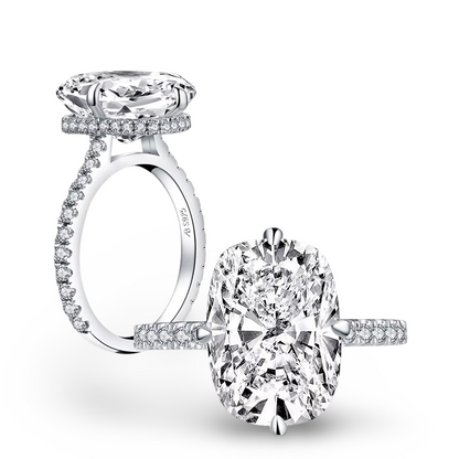 Cushion Cut Engagement Ring, 6 Carats, Halo, Silver