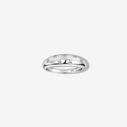 Scattered Star Inlay Ring, Sterling Silver - MargalitRings