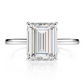 Amal Clooney Emerald Cut Engagement Ring on Sterling Silver band by Margalit Rings