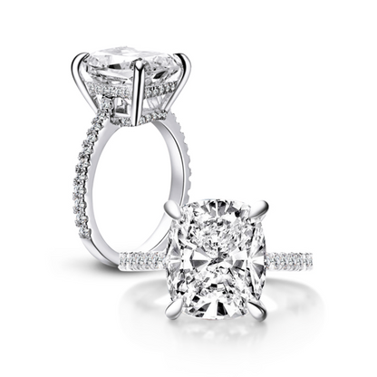 Cushion Cut Engagement Ring, 6 Carats, Rose Gold