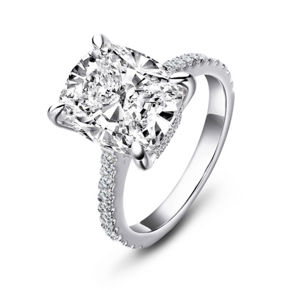 Cushion Cut Ring Solitaire Ring Cushion Moissanite Ring Cushion Cut Diamond Ring For Women Engagement Ring 6 carat ring cushion promise ring silver