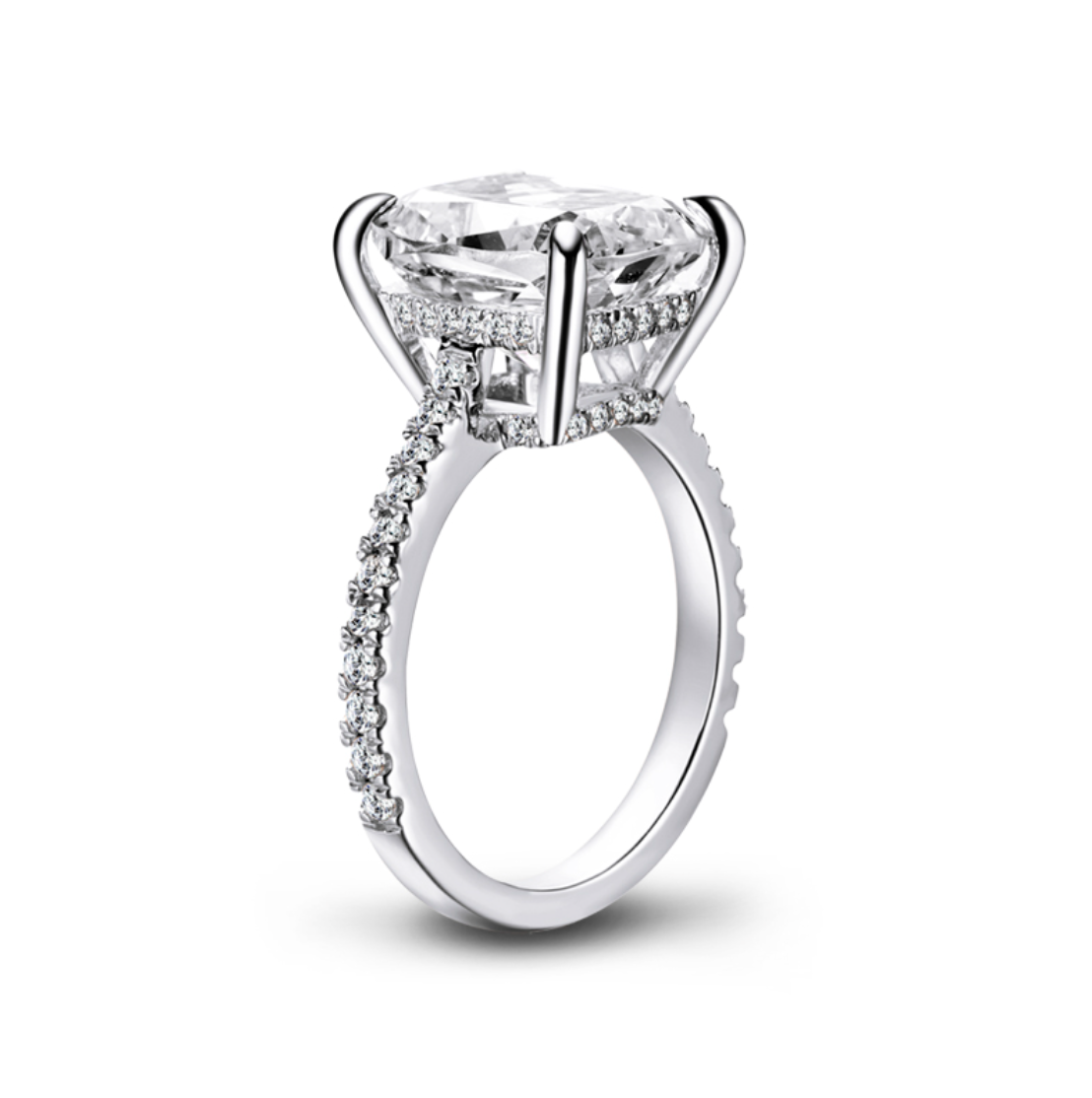 Cushion Cut Engagement Ring, 6 Carats, Rose Gold