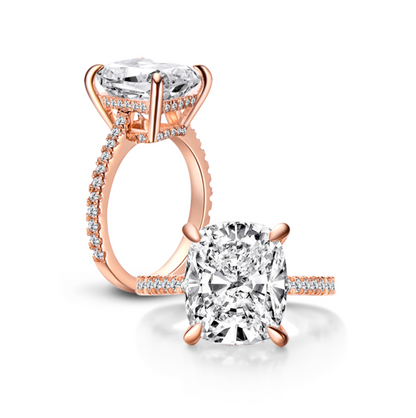 Cushion Cut Ring Solitaire Ring Cushion Moissanite Ring Cushion Cut Diamond Ring For Women Engagement Ring 6 carat ring cushion promise ring rose gold set