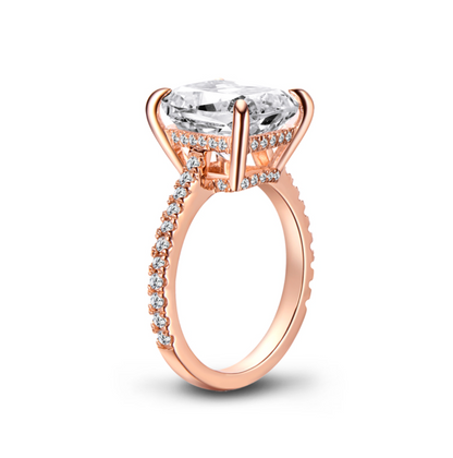 Cushion Cut Ring Solitaire Ring Cushion Moissanite Ring Cushion Cut Diamond Ring For Women Engagement Ring 6 carat ring cushion promise ring rose gold side